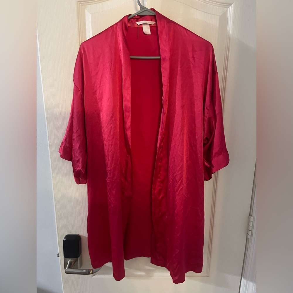 Victoria's Secret Red Satin Robe